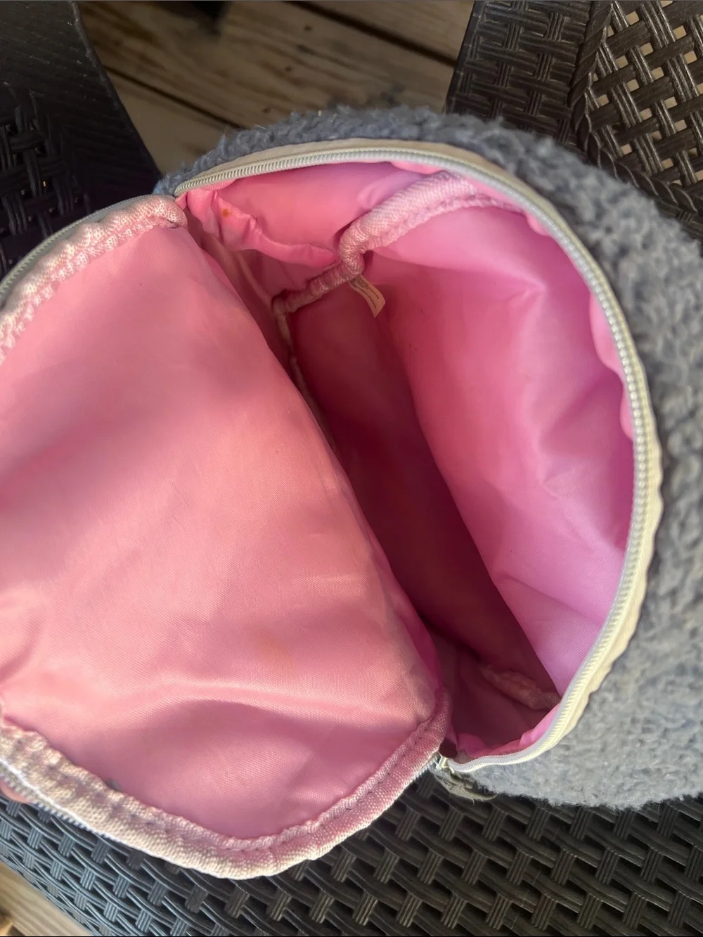 Cozy Gray Sherpa Backpack - Women Bags
